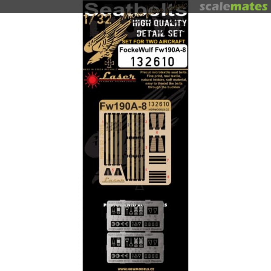 Boxart Focke Wulf Fw190A-8 - Seatbelts - 132610 HGW Models