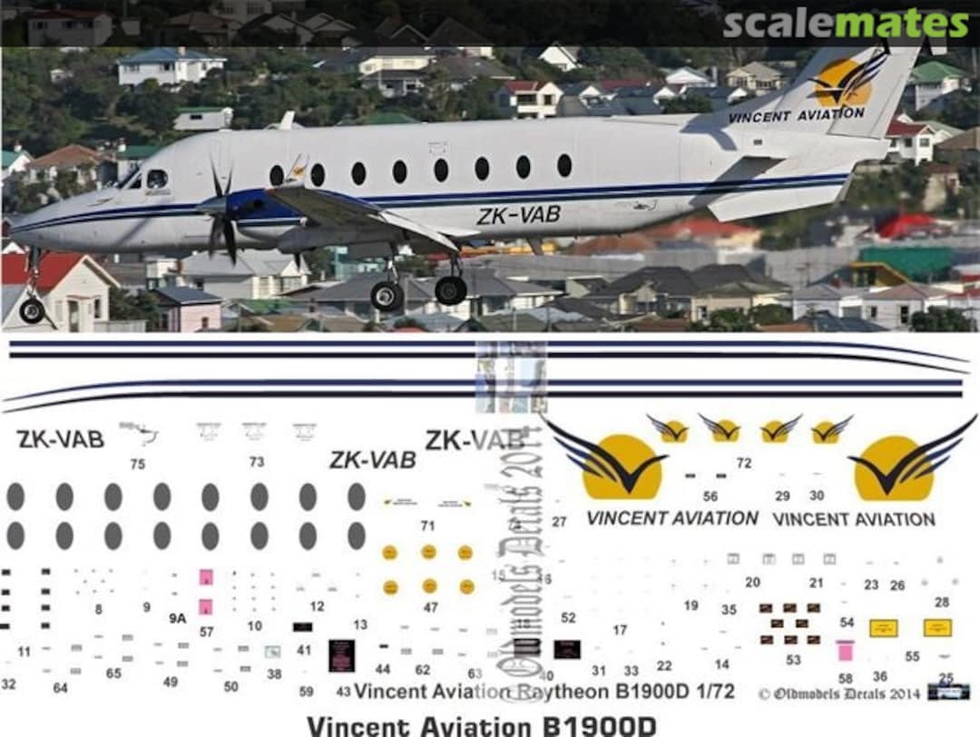 Boxart Vincent Aviation B1900D OMD0237 Oldmodels Decals