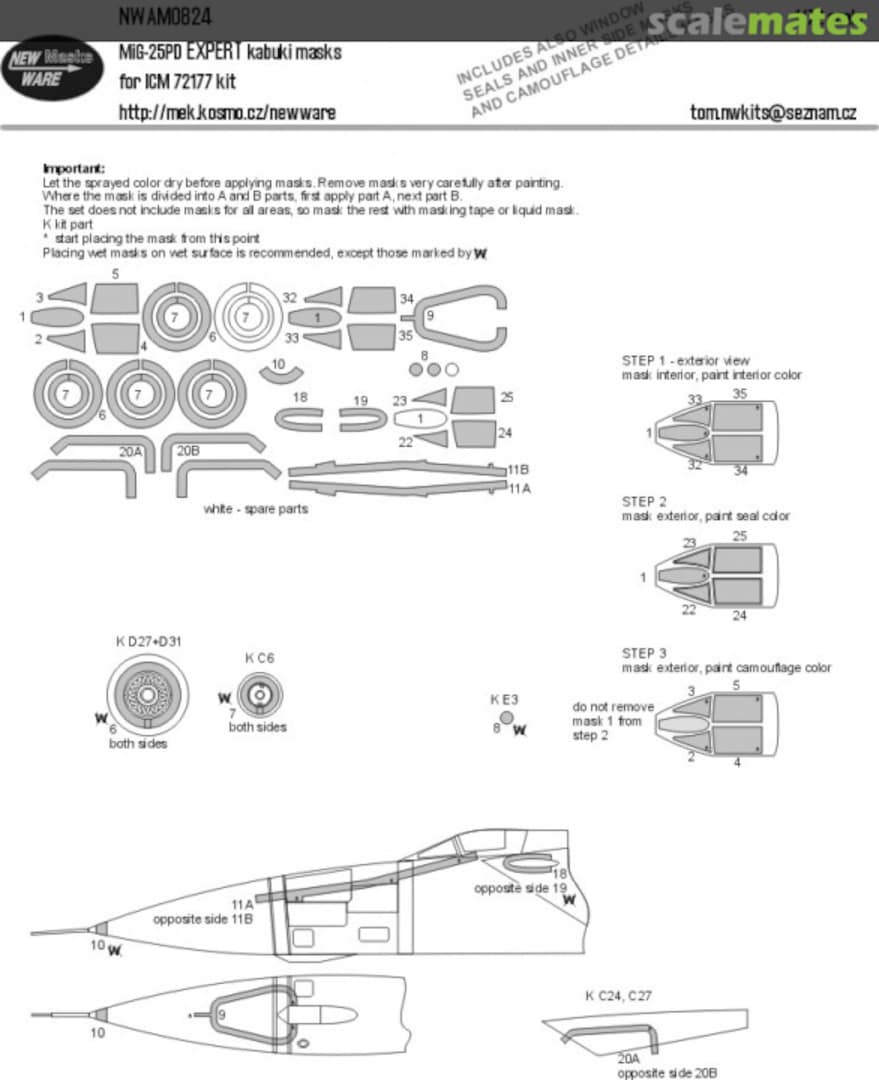 Boxart MiG-25PD EXPERT kabuki masks NWAM0824 New Ware