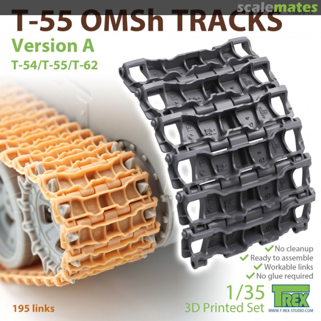 Boxart T-55 OMSh Tracks Version A TR85043 T-Rex Studio