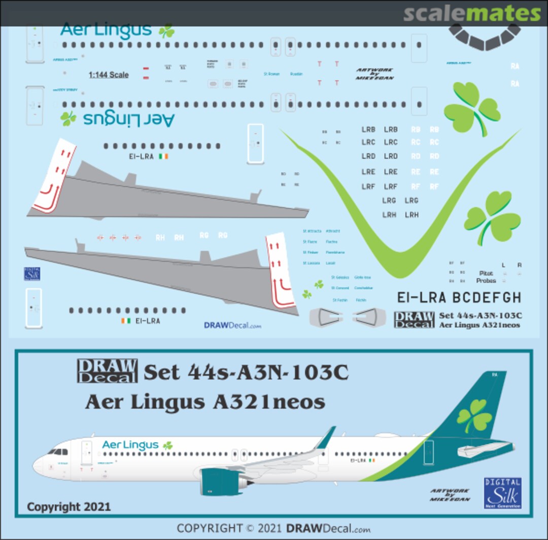 Boxart Aer Lingus A321neos 44-A3N-103C Draw Decal