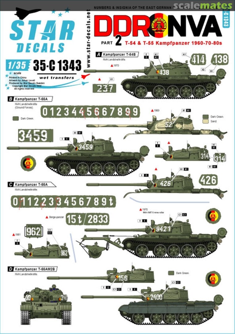 Boxart DDR - NVA # 2 35-C1343 Star Decals