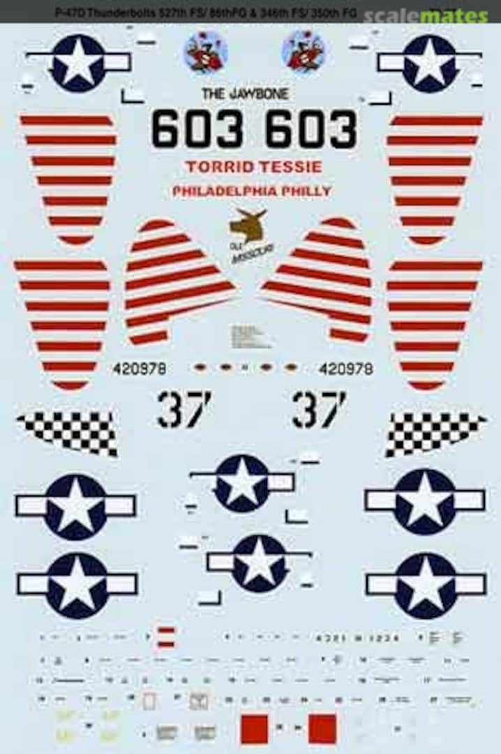 Boxart P-47D Thunderbolts: 527th FS/ 86th FG & 346th FS/ 350th FG 72-879 Microscale