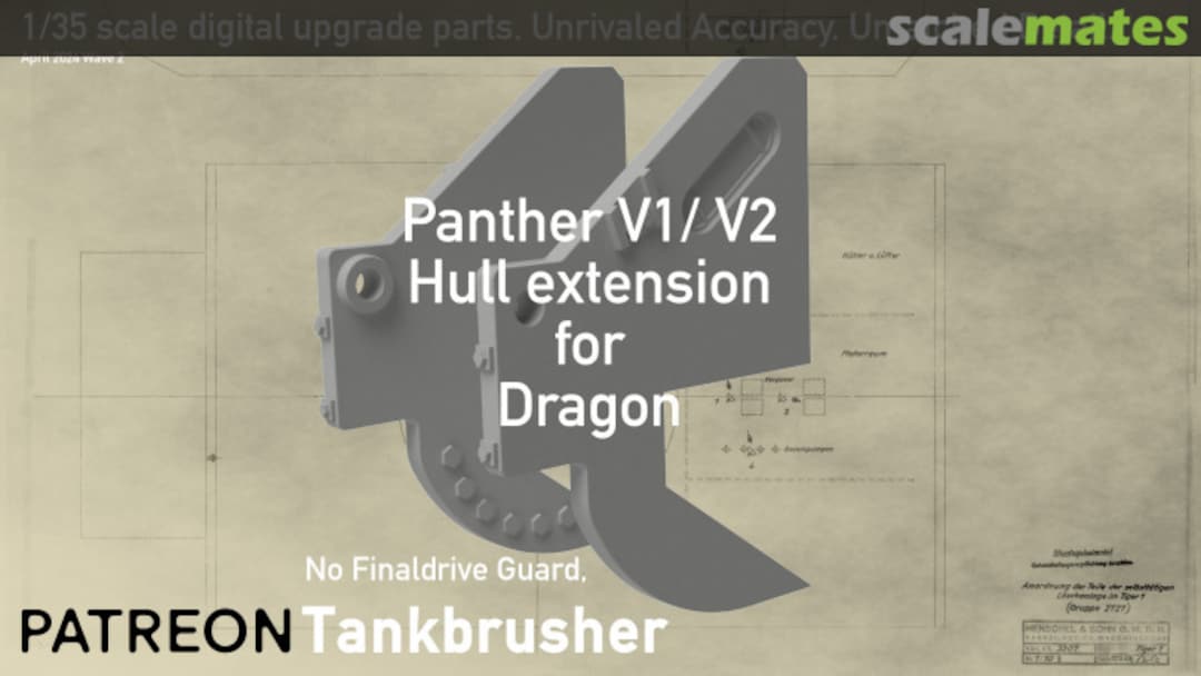 Boxart Hull extension for Panther V1 V2 352404018 Tankbrusher Scale Modeling