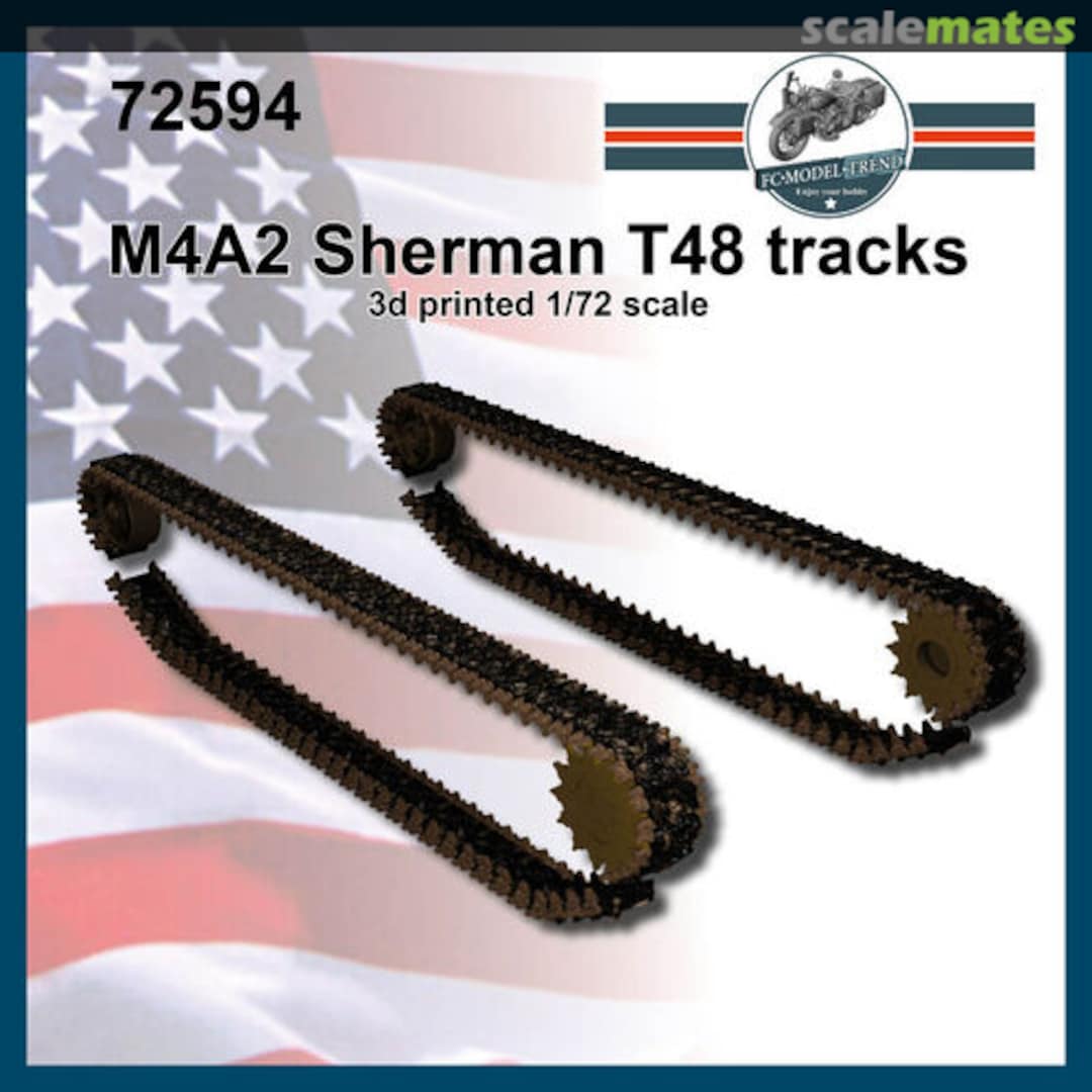 Boxart M4A2 Sherman T48 tracks (1:72) 72594 FC Model Trend