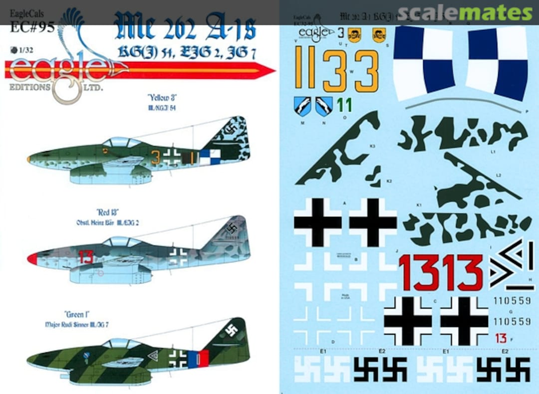 Boxart Me 262 A-1s EagleCals EC32-95 Eagle Editions