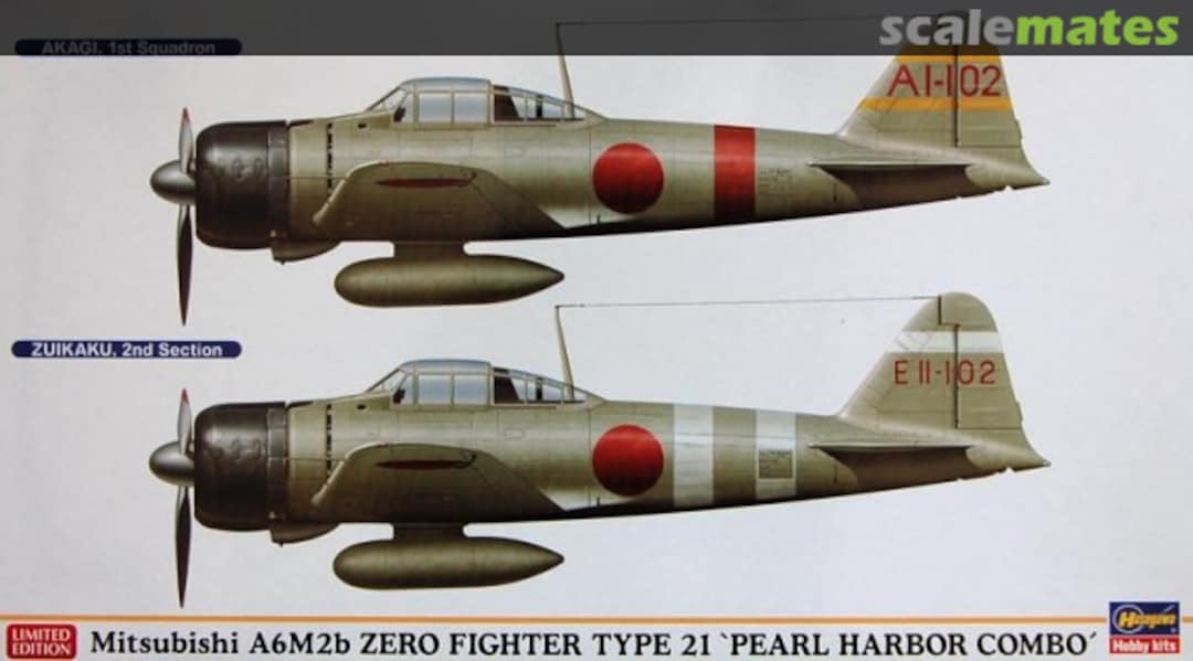 Boxart Mitsubishi A6M2b Zero Fighter Type 21 'Pearl Harbor Combo' 01942 Hasegawa