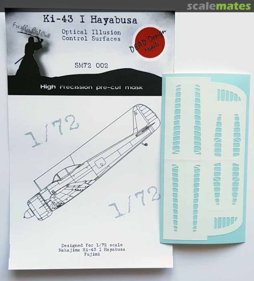 Boxart Nakajima Ki-43-I Hayabusa Control Surfaces Optical Illusion Mask SM72002 DEAD Design Models