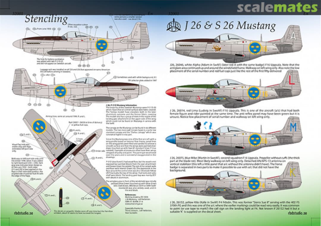 Boxart J 26 & S 26 Mustang 32001 RB Decals