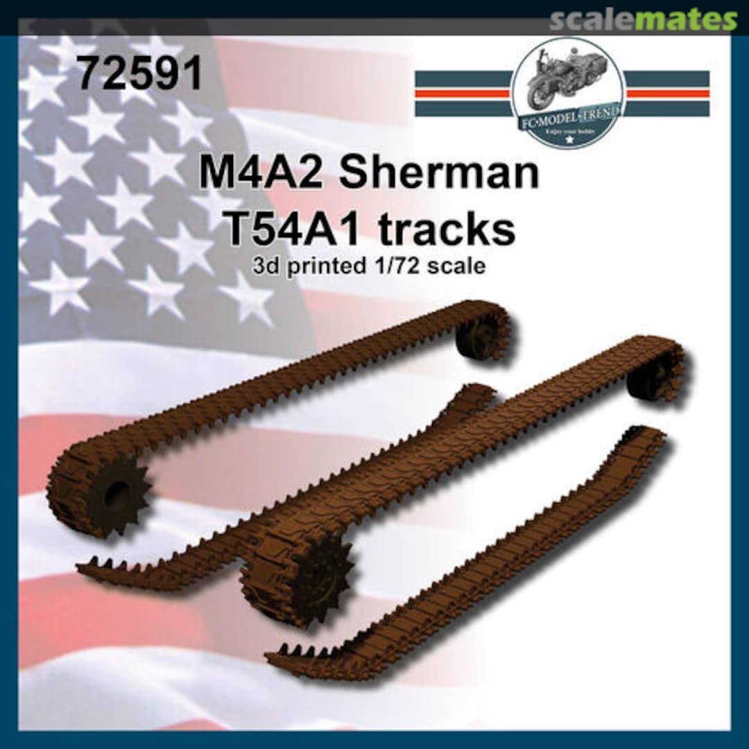 Boxart M4A2 Sherman T54 tracks (1:72) 72591 FC Model Trend