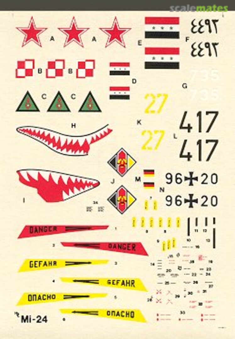 Boxart Mil Mi-24 "Hind" 72-008 Hi-Decal Line