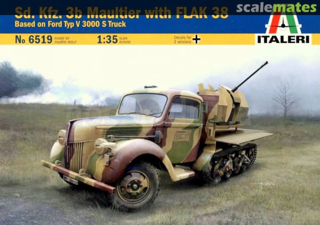 Boxart Sd.Kfz. 3b Maultier with FLAK 38 6519 Italeri