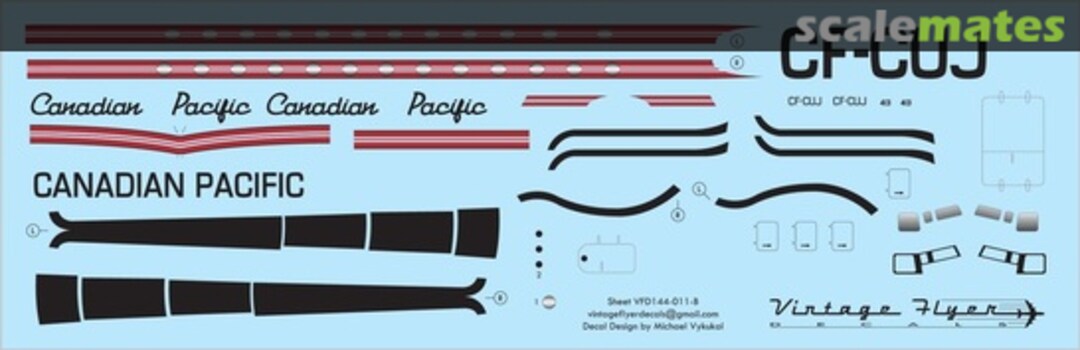 Boxart DC-4 Canadian Pacific VFD072-011 Vintage Flyer Decals