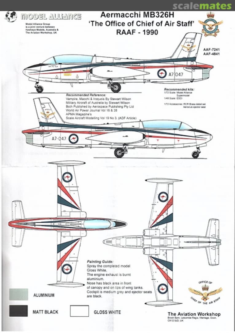 Boxart Aermacchi MB326H 'The Office of Chief of Air Staff' RAAF - 1990 AAF-7241 Model Alliance