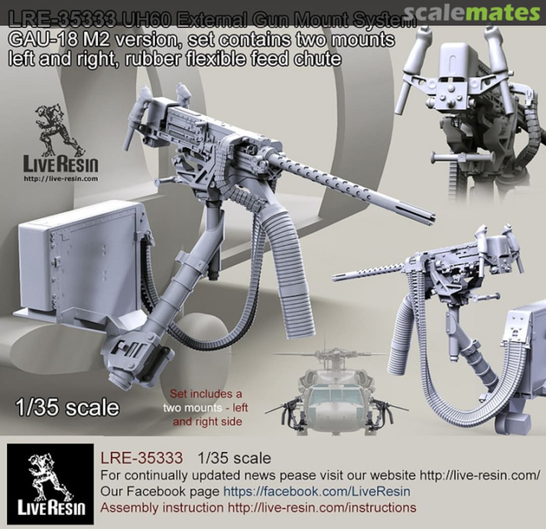 Boxart HH-60G External Gun Mount System GAU-18 M2 version LRE-35333 Live Resin