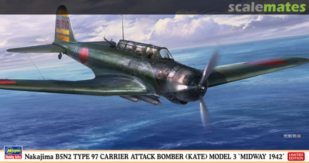 Boxart Nakajima B5N2 Type 97 Carrier Attack Bomber (Kate) Model 3 `Midway 1942´ 07499 Hasegawa