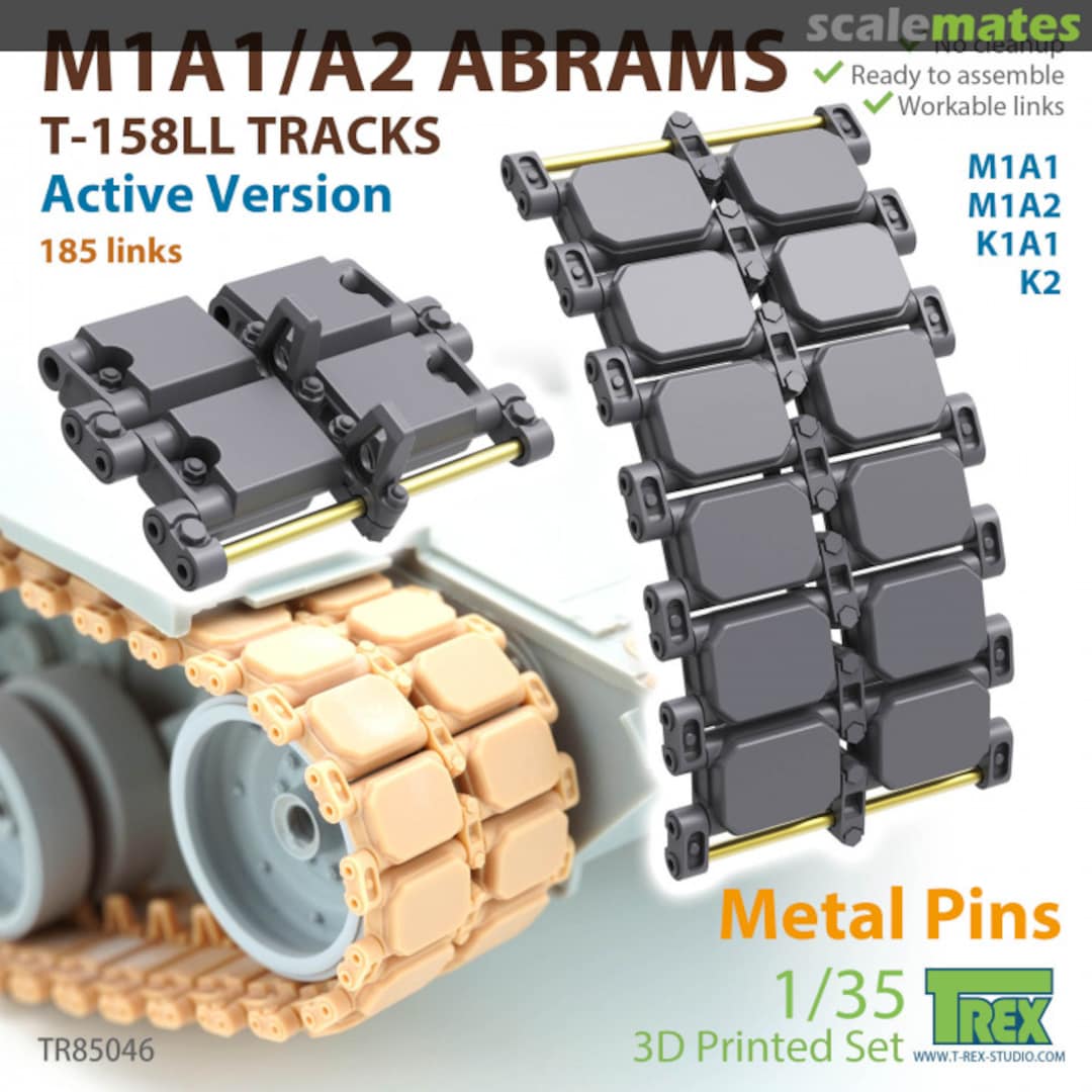 Boxart M1A1/A2 Abrams T-158LL Tracks Active Version TR85046 T-Rex Studio