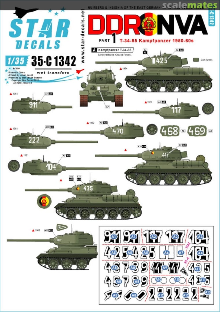 Boxart DDR - NVA # 1 35-C1342 Star Decals