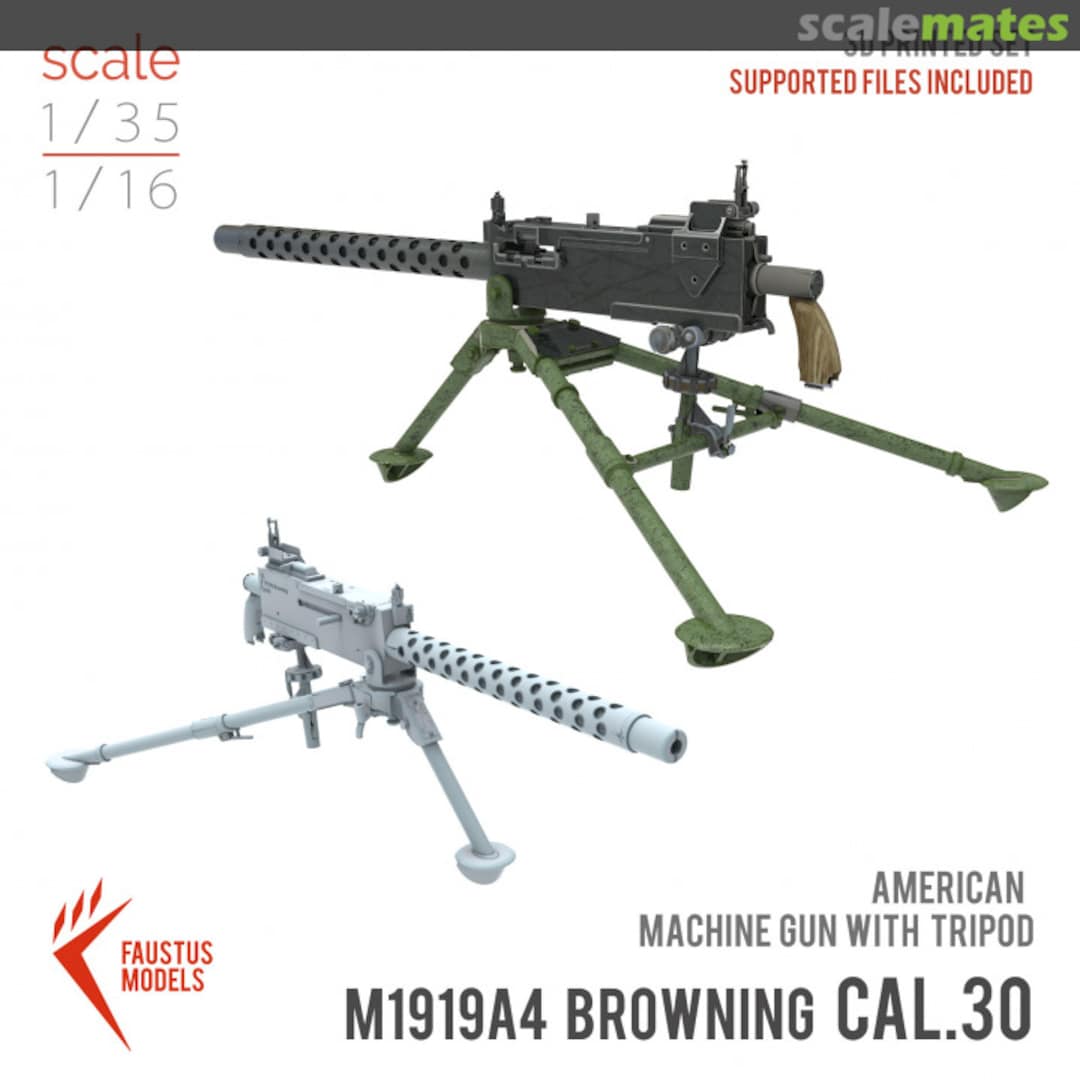 Boxart M1919A4 Browning Cal.30 American Machine Gun Tripode tri-0 Faustus Models