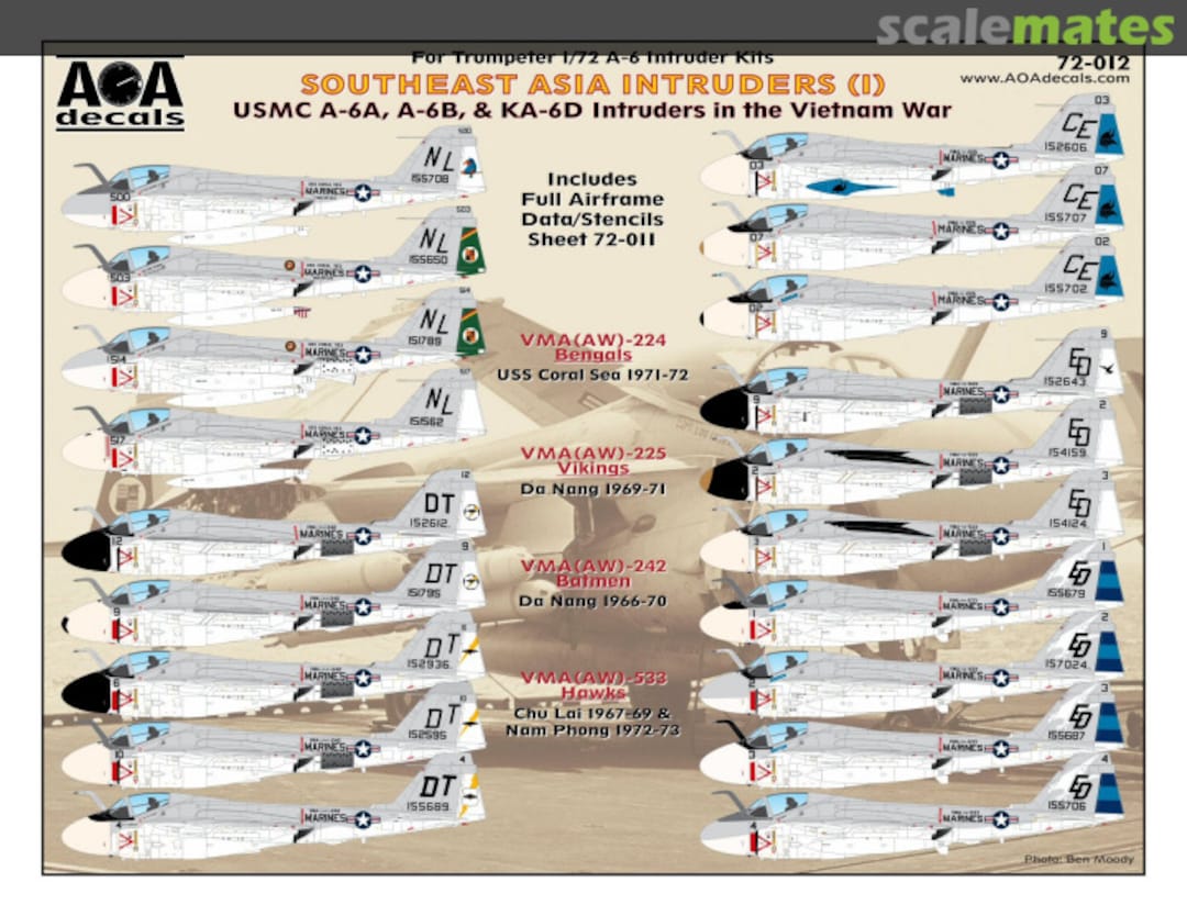 Boxart Southeast Asia Intruders (1) 72-012 AOA decals