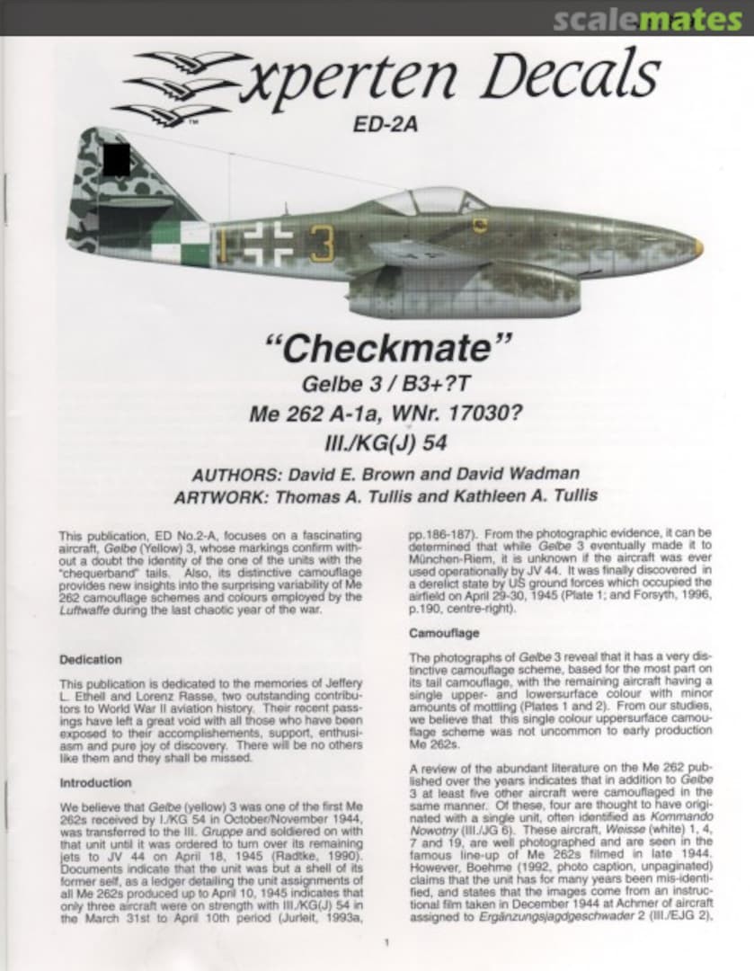 Boxart "Checkmate" Gelbe 3 / B3+?T ED-2A Experten Decals