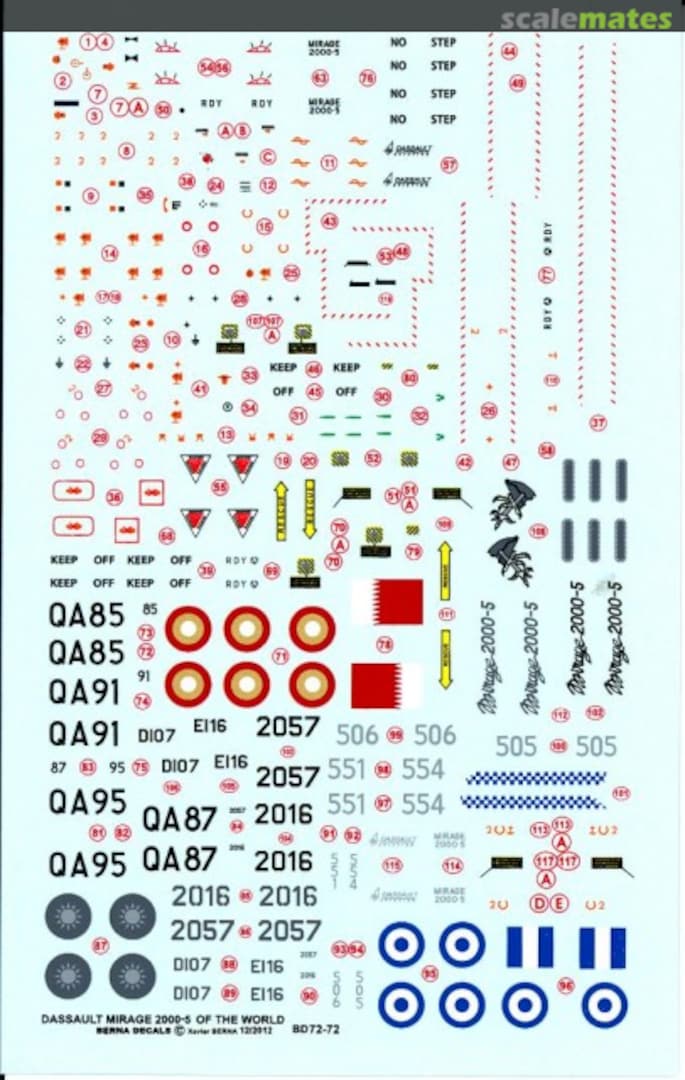 Boxart Dassault Mirage 2000-5 Of the world BD 72-72 Berna Decals