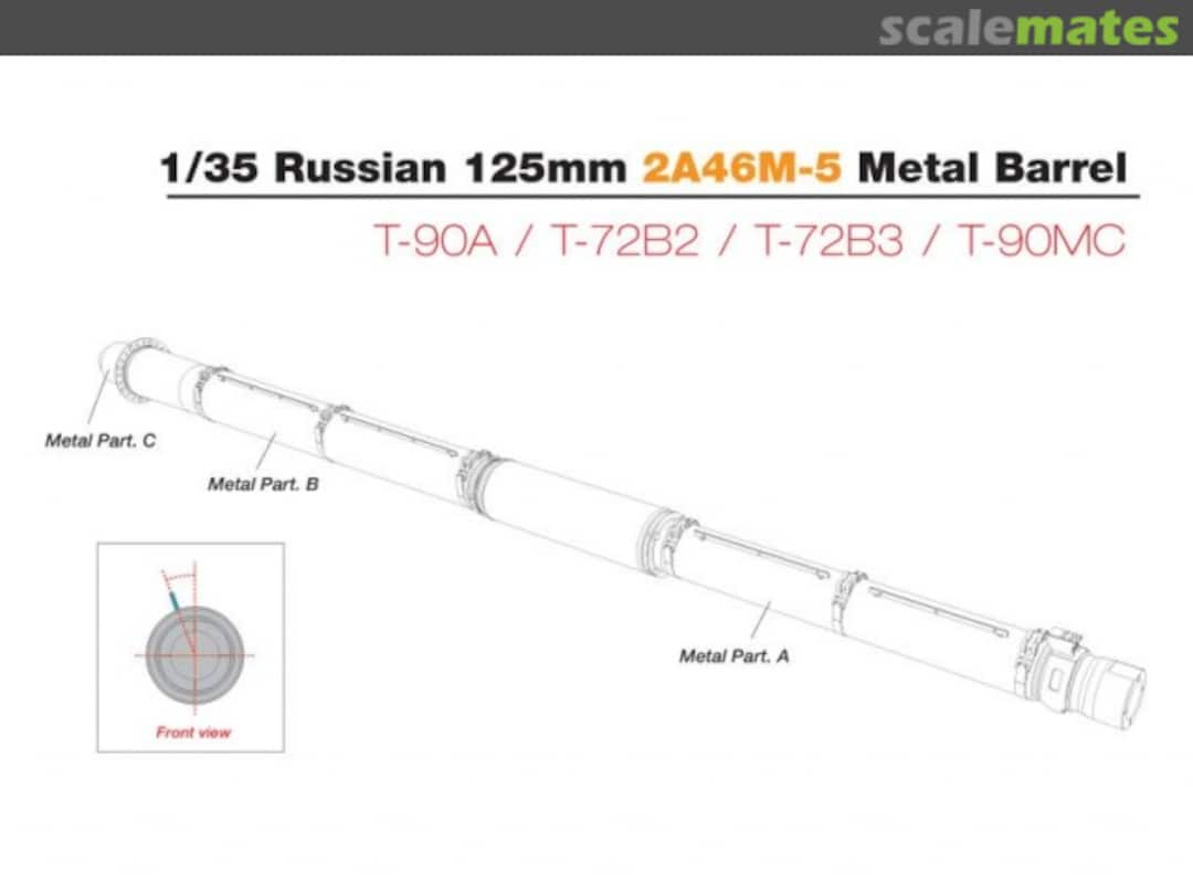 Boxart Russian 125mm 2A46M-5 Metal Barrel MA-35014 Tetra Model Works