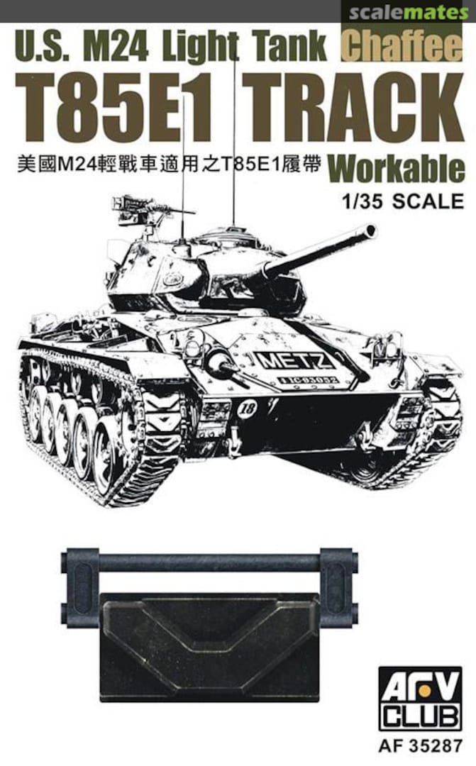 Boxart M24 Light Tank Chaffee T85E1 Track AF35287 AFV Club