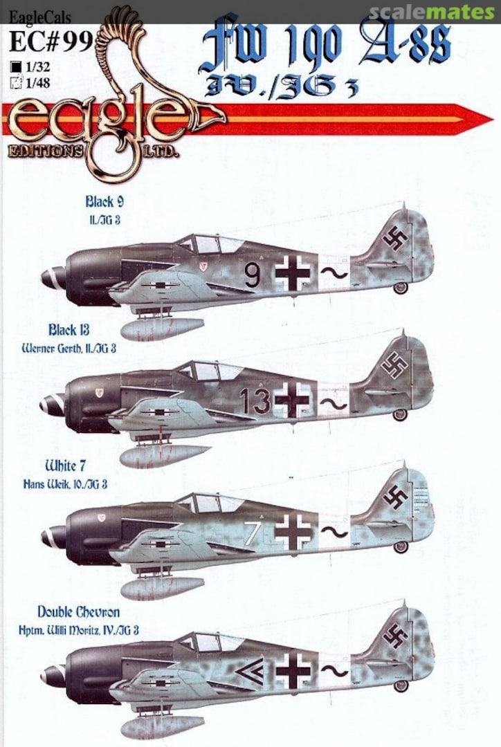 Boxart Fw 190 A-8s EagleCals EC32-99 Eagle Editions