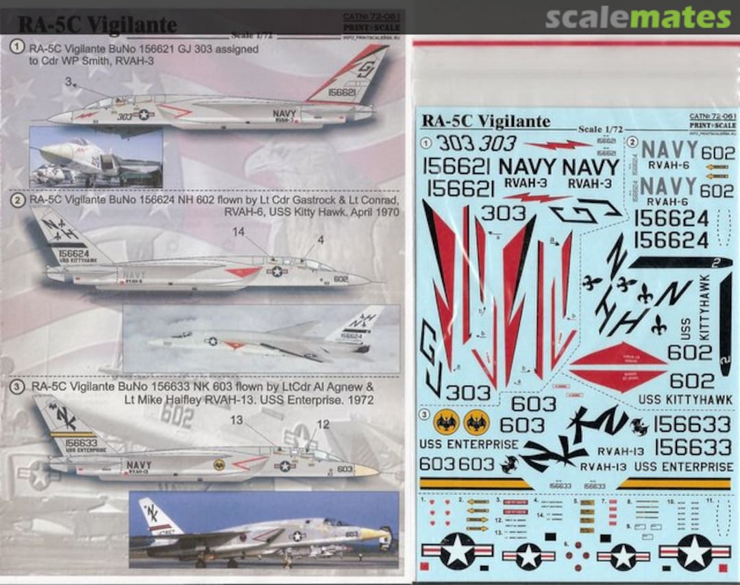 Boxart RA-5C Vigilante 72-061 Print Scale