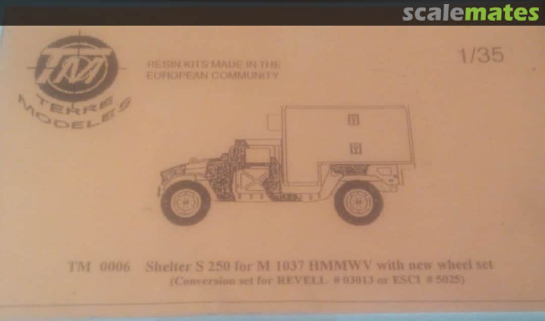 Boxart Shelter S 250 for M 1037 HMMWV with new wheel set TM 0006 Terre Modeles