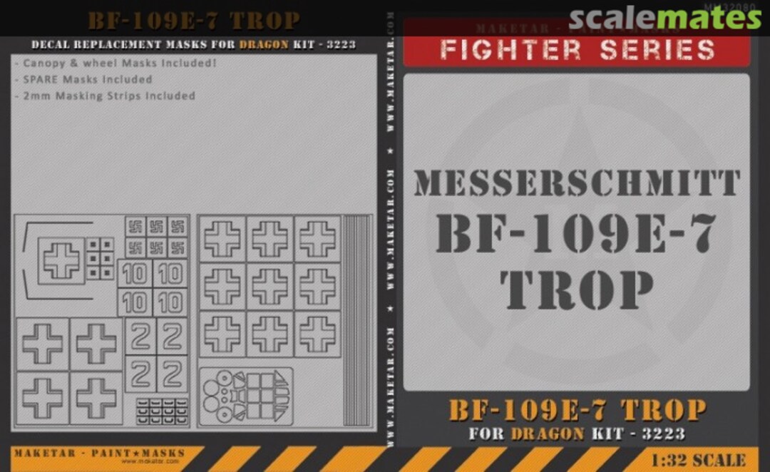 Boxart Bf 109E-7 Trop MM32080 Maketar