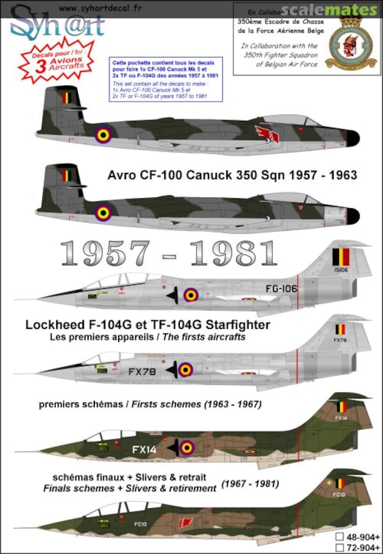 Boxart CF-100 Canuck & TF/F-104G Starfighter - 350 Sqn. 48-904 Syhart