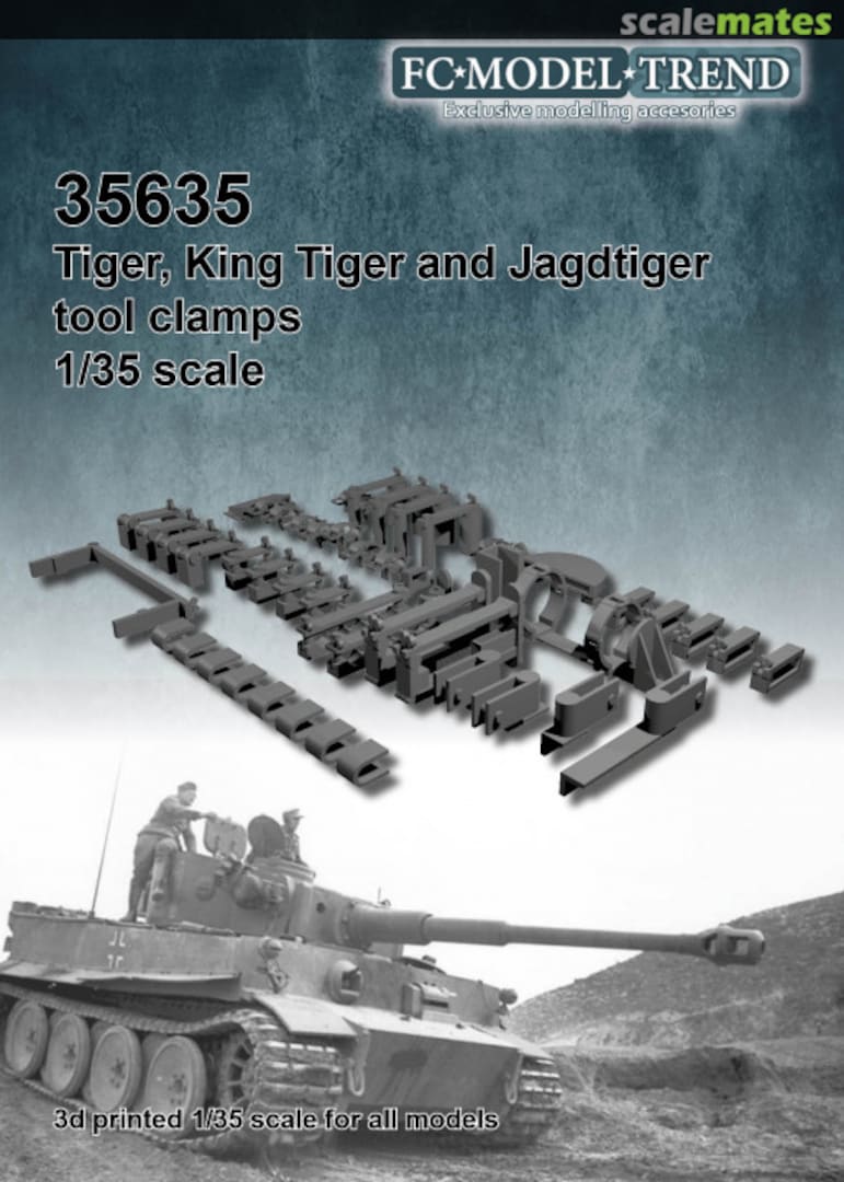 Boxart Tiger, King tiger and jagdtiger tool clamps, 3d printed 35635 FC Model Trend