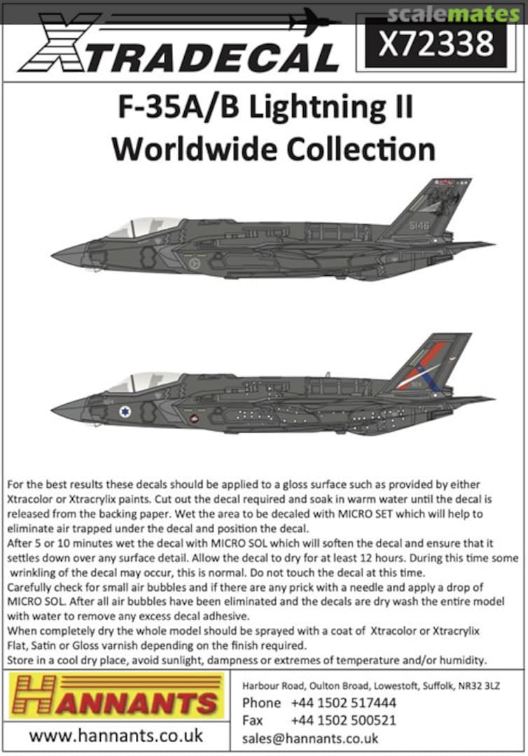 Boxart F-35A/B Lightning II Worldwide Collection X72338 Xtradecal