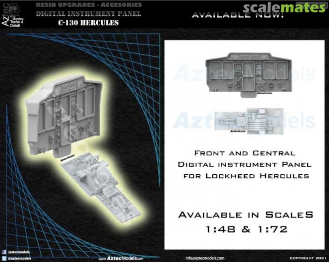 Boxart Digital Instrument Panel for C-130 Hercules R48-009 Aztec Models