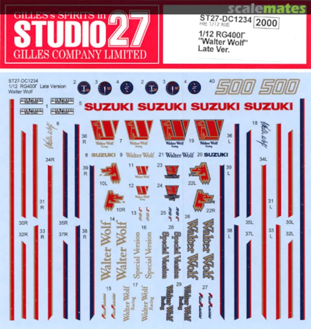 Boxart RG400Γ "Walter Wolf" Late Ver. ST27-DC1234 Studio27