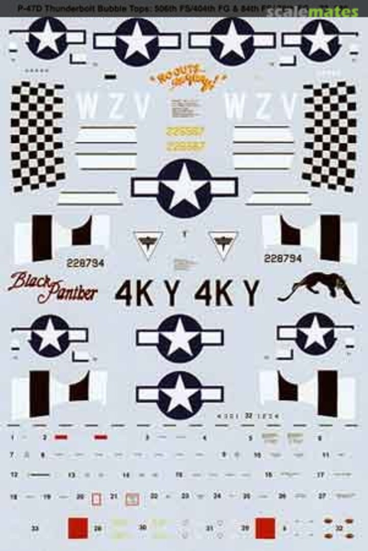 Boxart P-47D Thunderbolt Bubble Tops: 506th FS/404th FG & 84th 72-886 Microscale