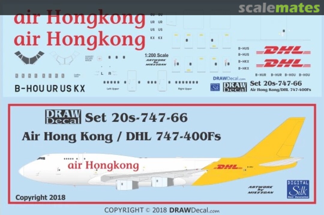 Boxart Air Hong Kong / DHL 747-400Fs 20-747-66 Draw Decal