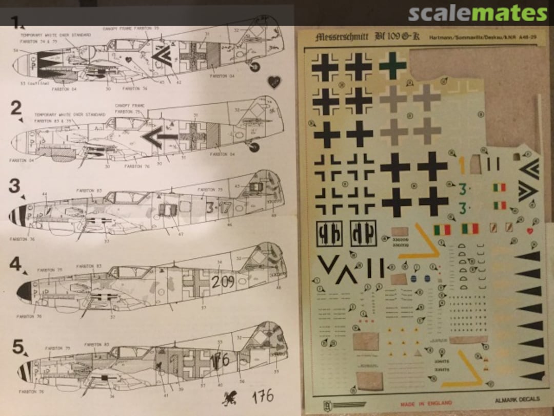 Boxart Messerschmitt Bf 109 G-K A48-29 Almark Decals