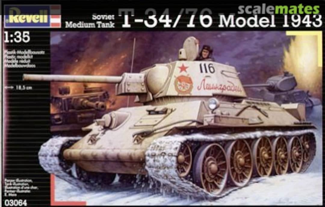 Boxart Soviet Medium Tank T-34/76 Model 1943 03064 Revell