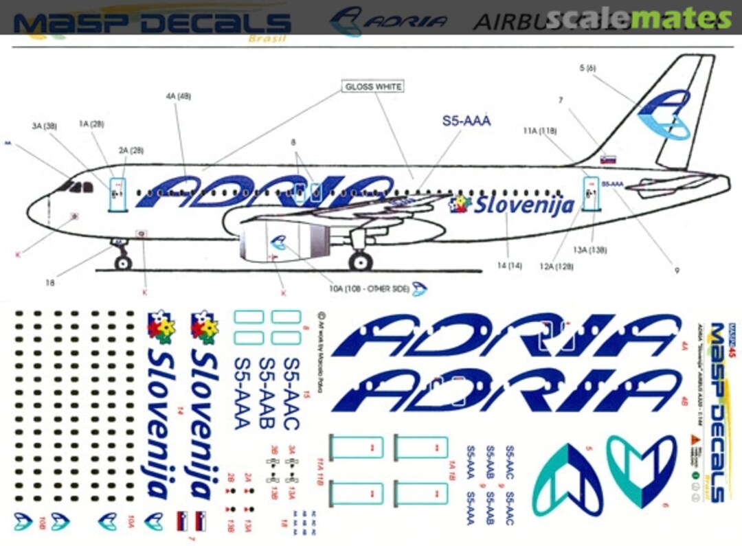 Boxart Airbus A320-231 MASP44-045 MASP Decals