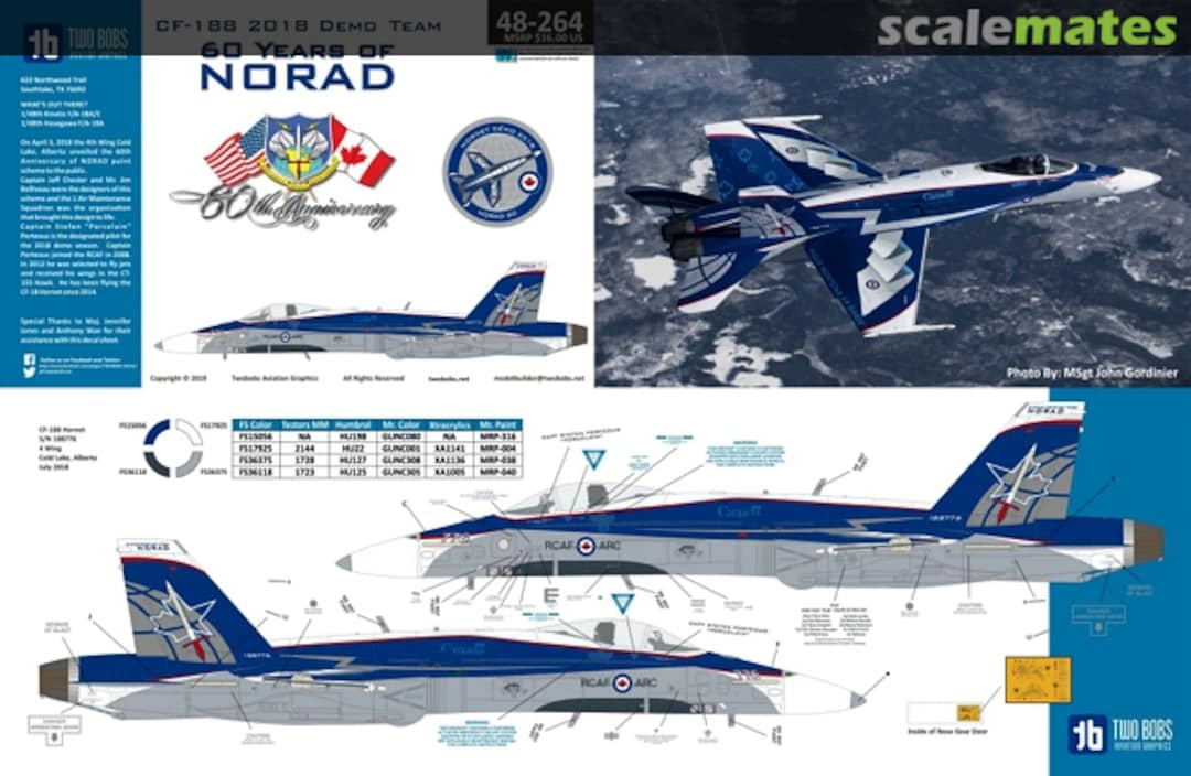 Boxart CF-188 2018 Demo Team 60 Years of NORAD 48-264 TwoBobs Aviation Graphics