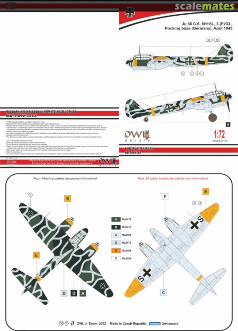 Boxart Junkers Ju 88C-6 dayfighter OWLDS72109 OWL