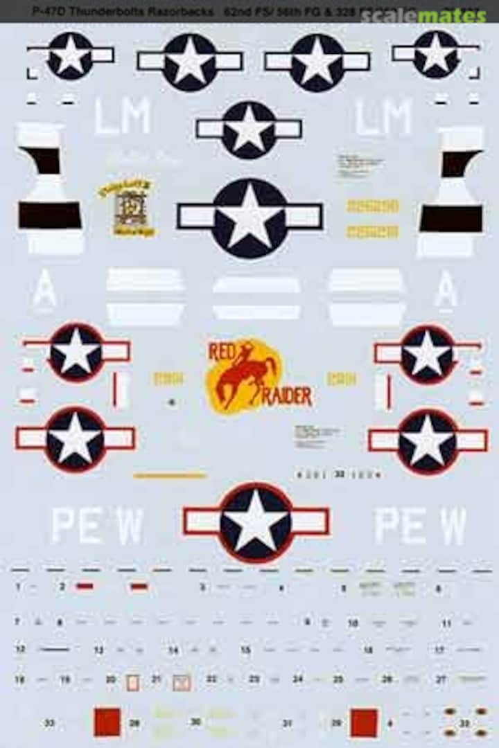 Boxart P-47D Thunderbolts Razorbacks: 62nd FS/ 56th FG & 328 72-887 Microscale