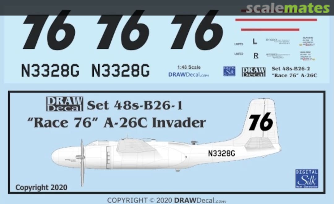 Boxart “Race 76” A-26C Invader 48-B26-02 Draw Decal