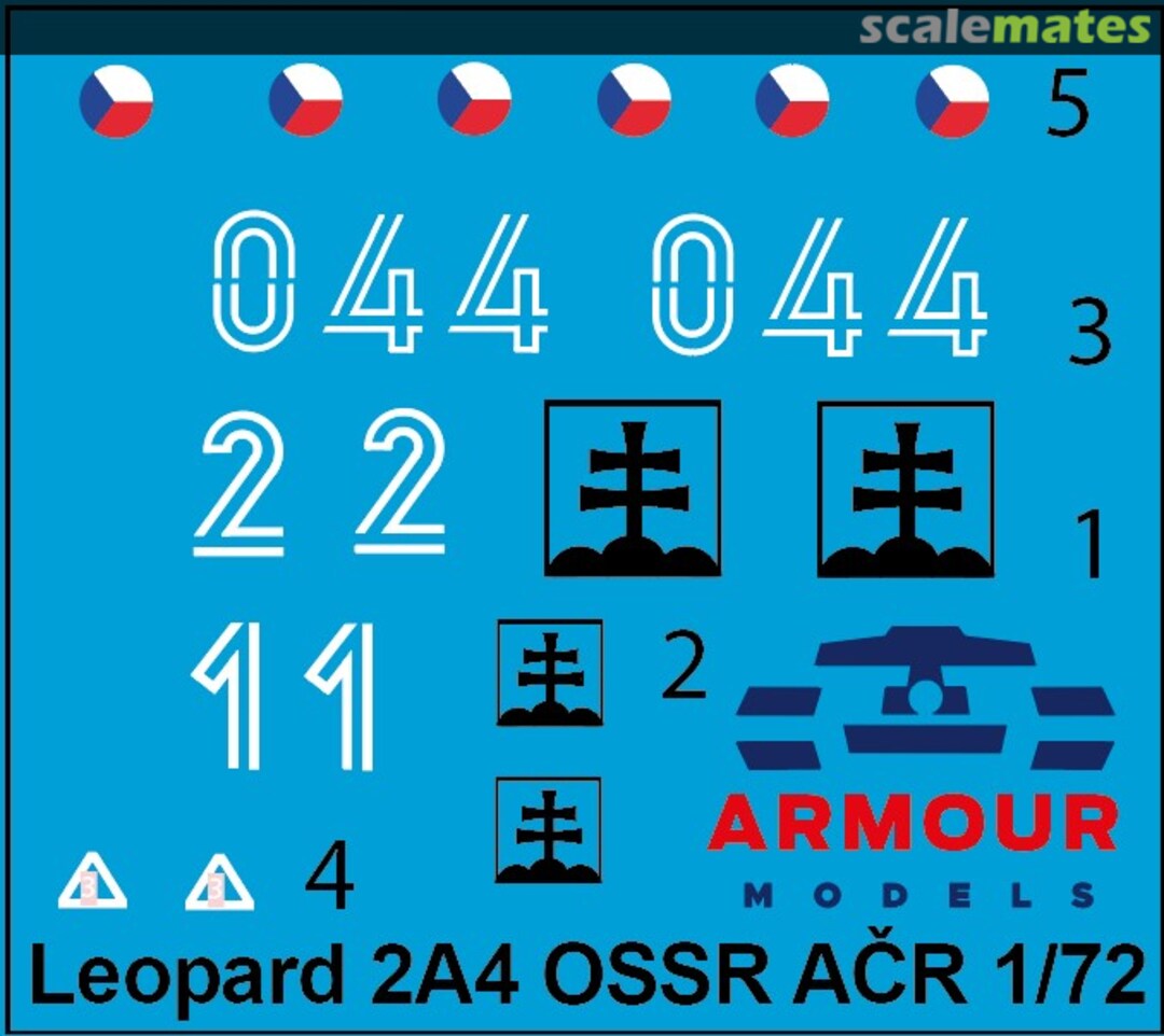 Boxart Leopard 2A4 dekaly OSSR a AČR 72DS002 Armour Models (Slovakia)