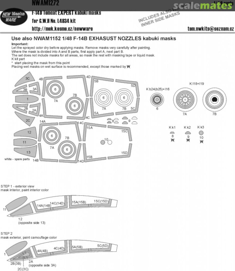 Boxart F-14D Tomcat EXPERT kabuki masks NWAM1272 New Ware