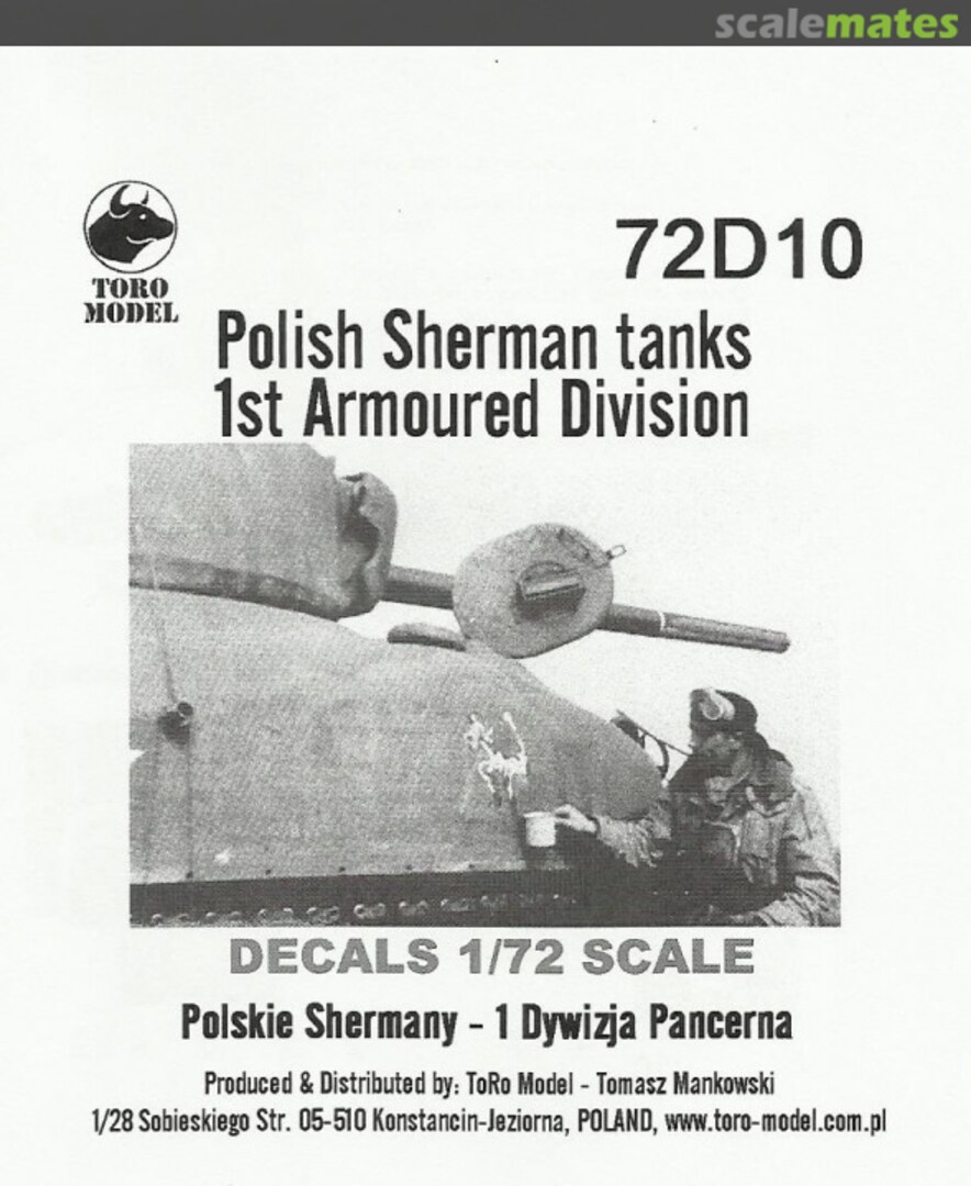 Boxart Sherman tanks 72D10 ToRo Model