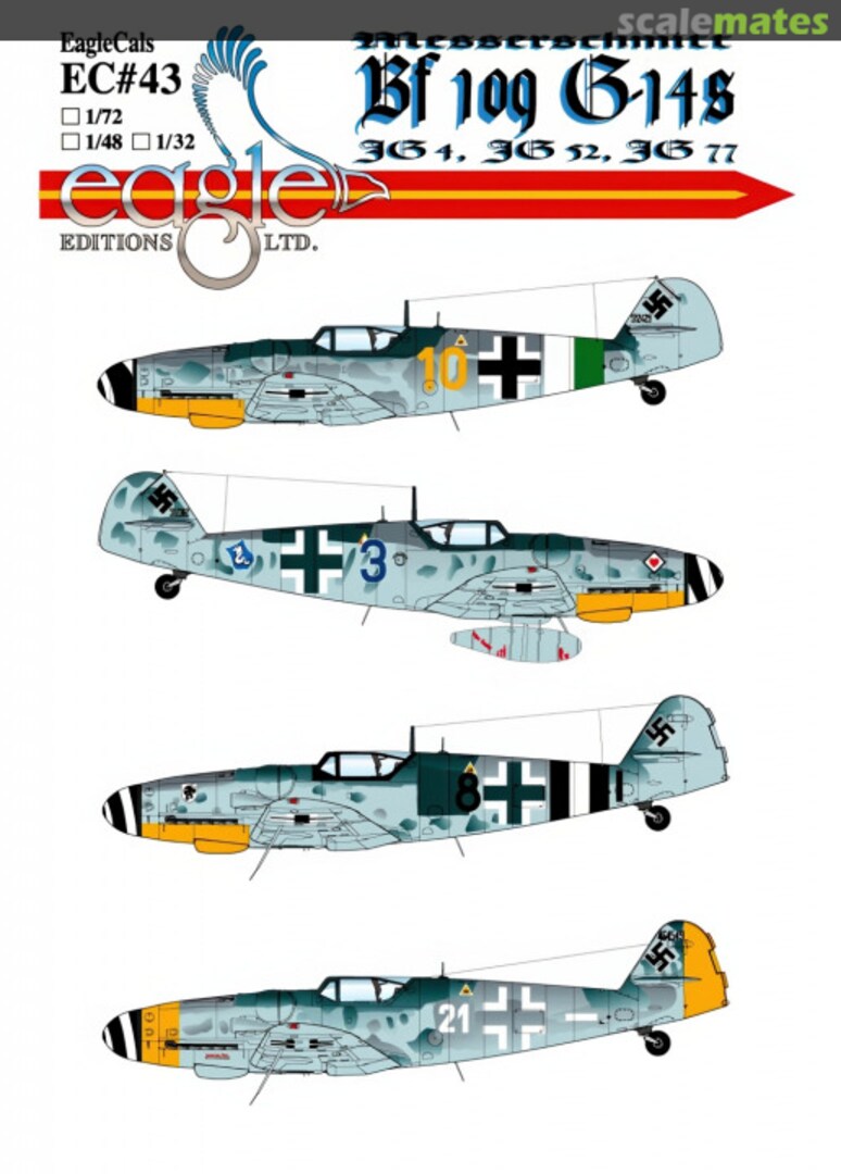 Boxart Messerschmitt Bf 109 G-14s EagleCals EC32-43 Eagle Editions